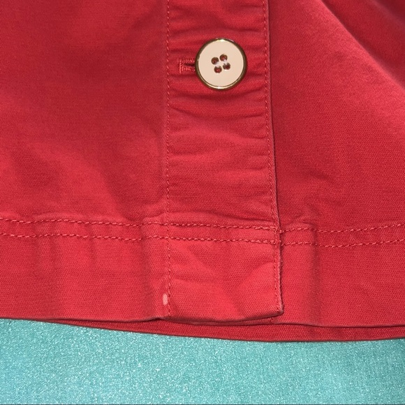 Red lightweight short jacket back pleats button front casual & cool - Picture 13 of 13